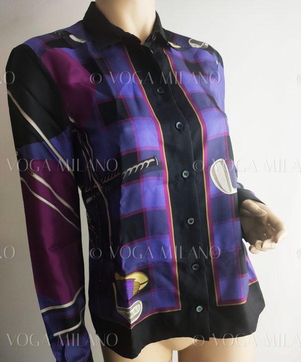 GUCCI Rare golf print shirt 100% silk 42 IT