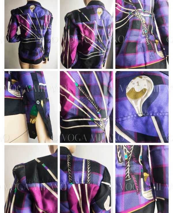 GUCCI Rare golf print shirt 100% silk 42 IT - immagine 2
