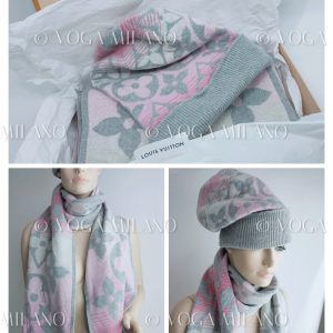 LOUIS VUITTON Sunset Ombre Gradient scarf+beanie set