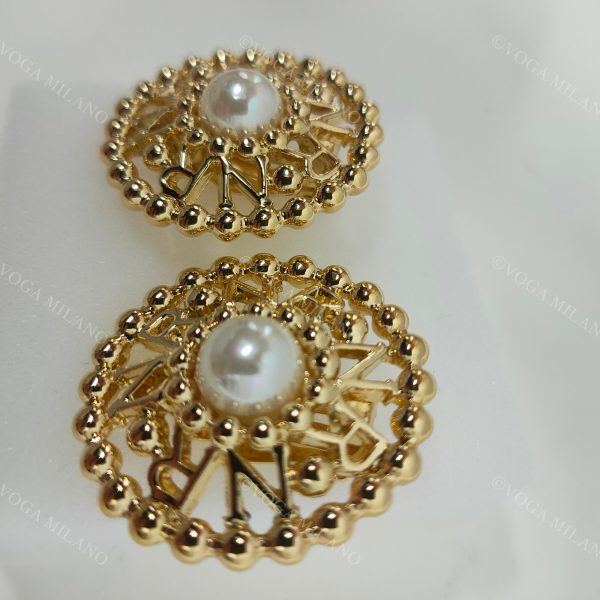 NINA RICCI Paris 24kt gold plated XL logo earrings - immagine 3