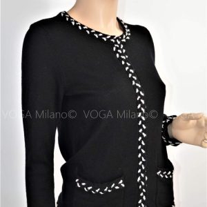 CHANEL Black & White Uniform wool knitewear