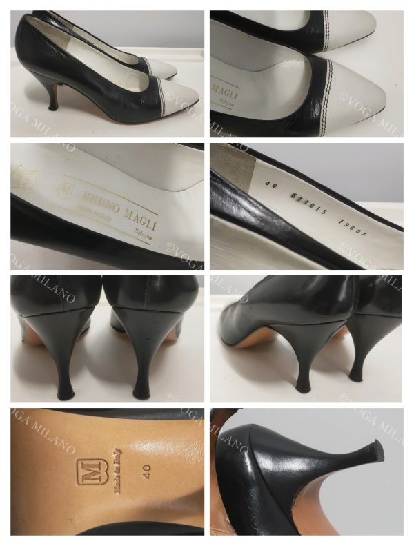 BRUNO MAGLI vintage black & white heels 40 - immagine 3