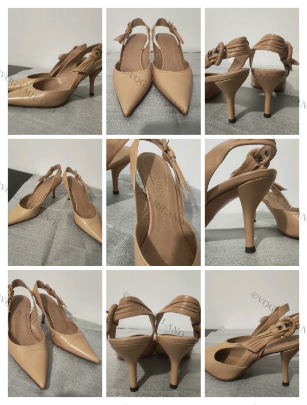 YVES SAINT LAURENT Leather nude slingback 38,5 - immagine 2