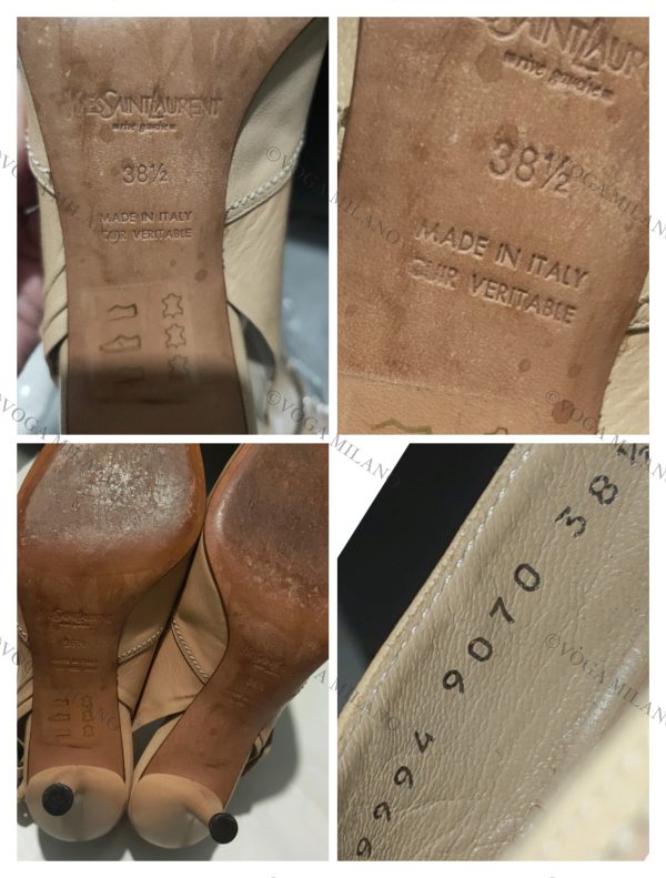 YVES SAINT LAURENT Leather nude slingback 38,5 - immagine 3