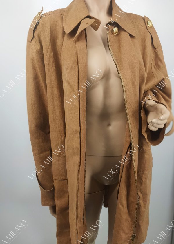 NINA RICCI rare linen zipped trench 38Fr - immagine 3