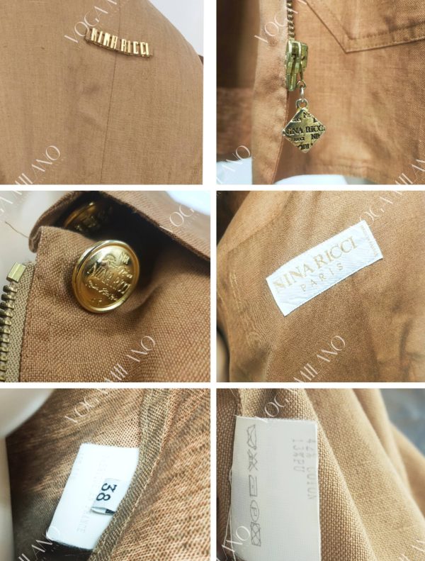 NINA RICCI rare linen zipped trench 38Fr - immagine 5