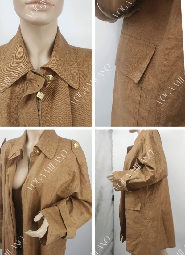 NINA RICCI rare linen zipped trench 38Fr - immagine 6