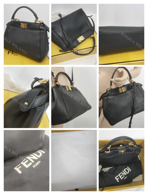 FENDI Peekaboo mini black leather - immagine 3