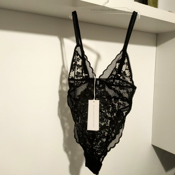 Stella McCartney Midnight Patchwork V lace Bodysuit - S - immagine 10