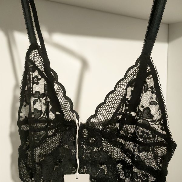 Stella McCartney Midnight Patchwork V lace Bodysuit - S - immagine 12