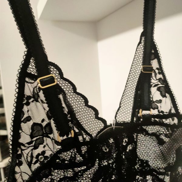 Stella McCartney Midnight Patchwork V lace Bodysuit - S - immagine 11