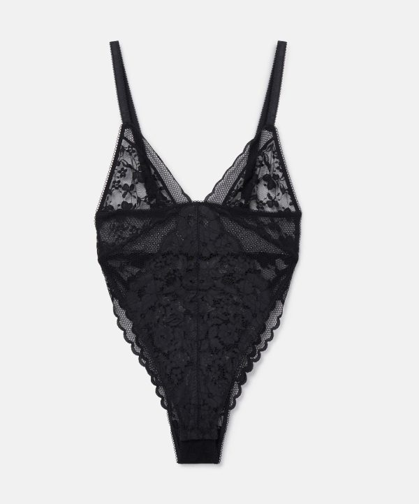 Stella McCartney Midnight Patchwork V lace Bodysuit - S - immagine 4
