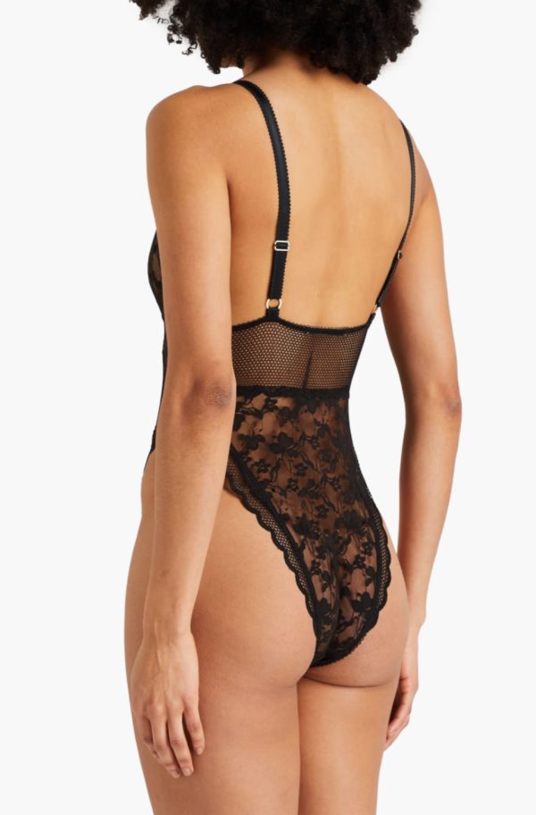 Stella McCartney Midnight Patchwork V lace Bodysuit - S - immagine 3